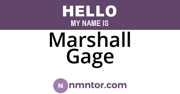 Marshall Gage