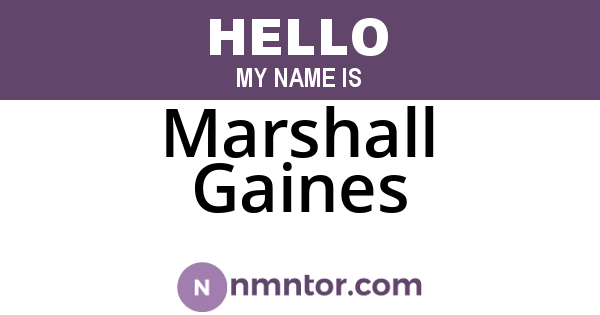 Marshall Gaines