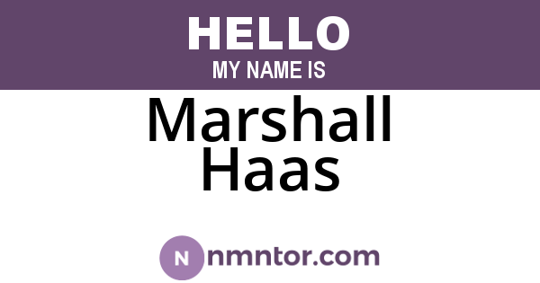 Marshall Haas