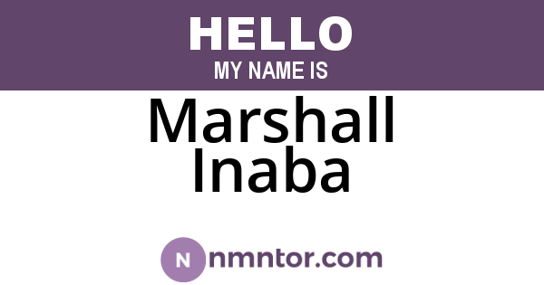 Marshall Inaba