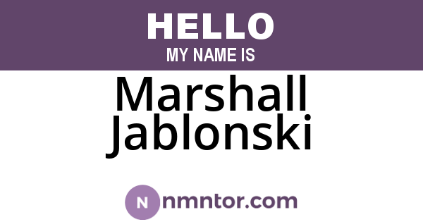 Marshall Jablonski
