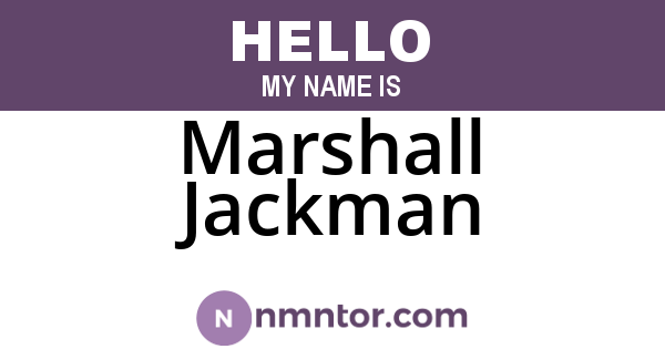 Marshall Jackman