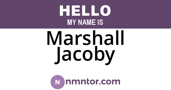 Marshall Jacoby