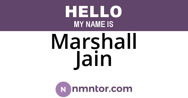 Marshall Jain