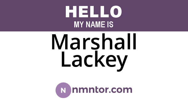 Marshall Lackey