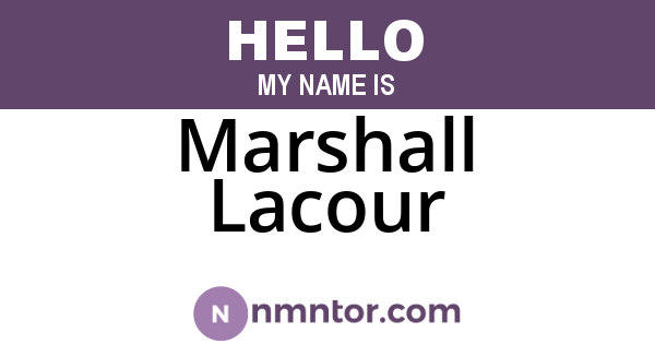 Marshall Lacour