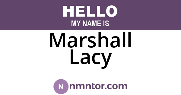 Marshall Lacy