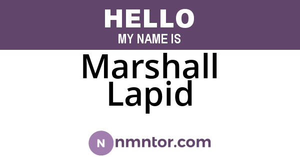 Marshall Lapid