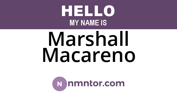 Marshall Macareno