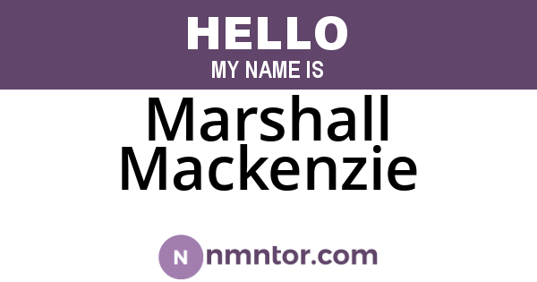 Marshall Mackenzie