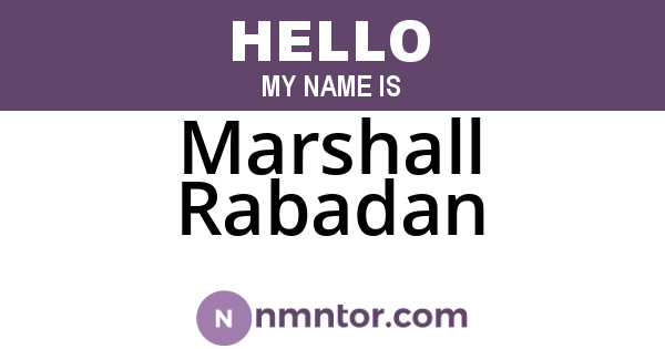 Marshall Rabadan