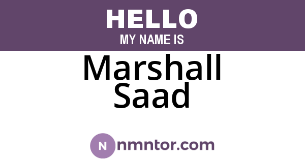 Marshall Saad