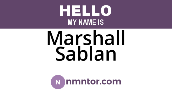 Marshall Sablan