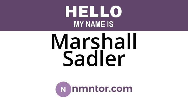 Marshall Sadler