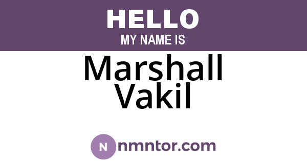 Marshall Vakil