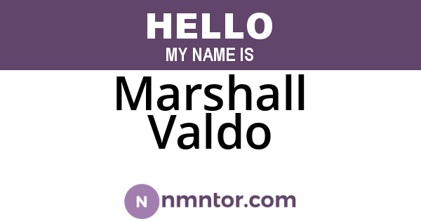 Marshall Valdo