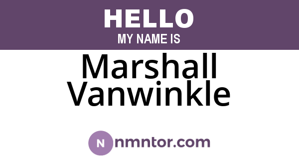 Marshall Vanwinkle