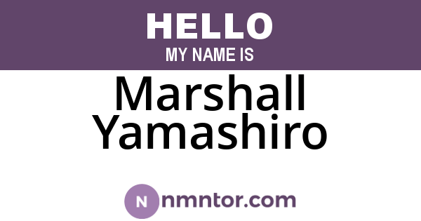 Marshall Yamashiro