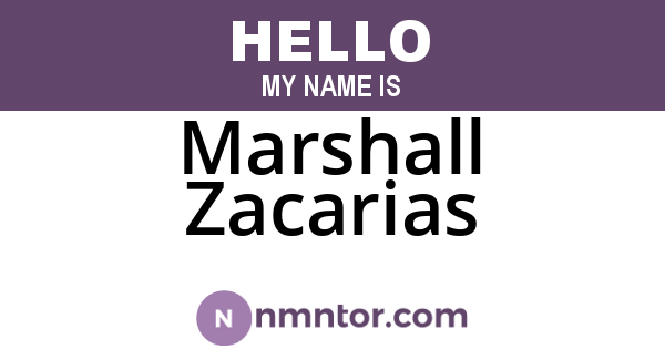 Marshall Zacarias