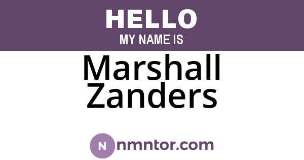 Marshall Zanders