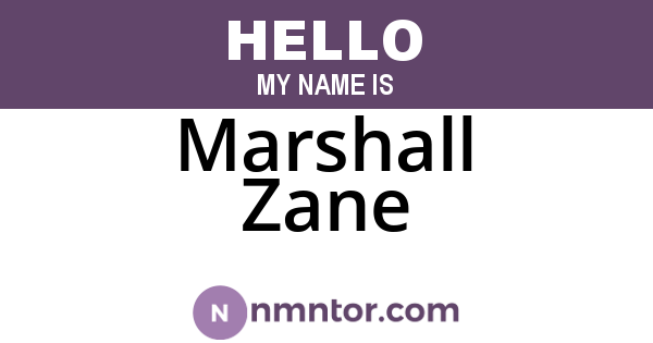 Marshall Zane