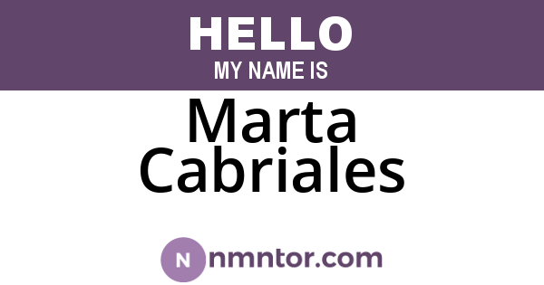 Marta Cabriales