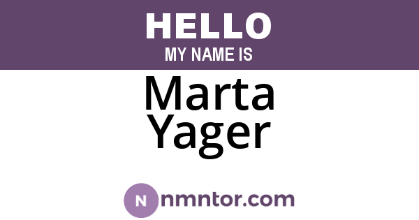 Marta Yager