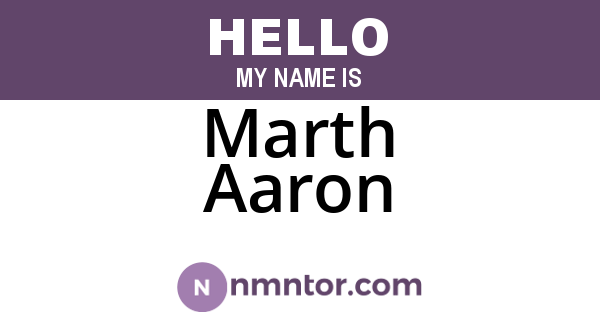 Marth Aaron