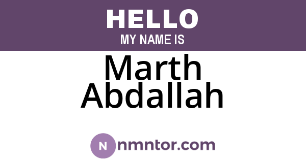 Marth Abdallah