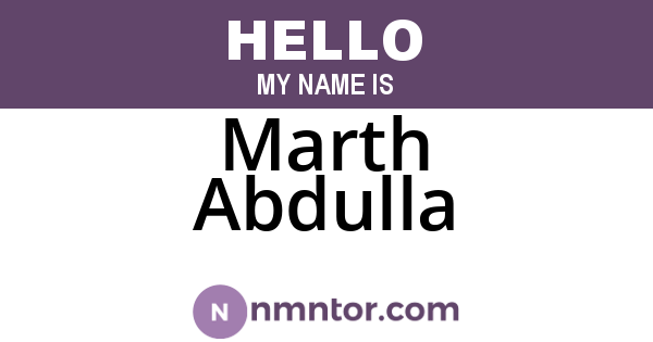 Marth Abdulla