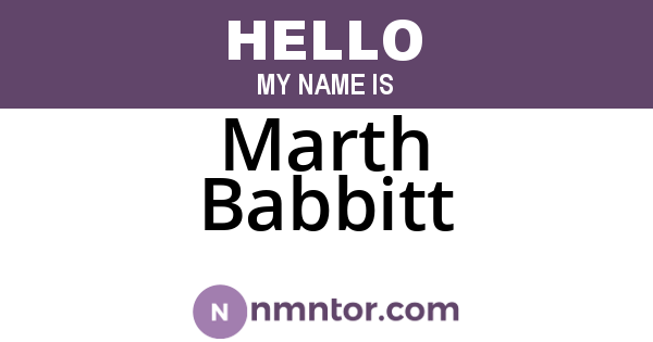 Marth Babbitt