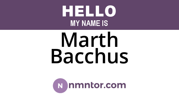 Marth Bacchus
