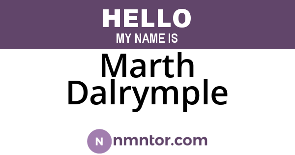 Marth Dalrymple
