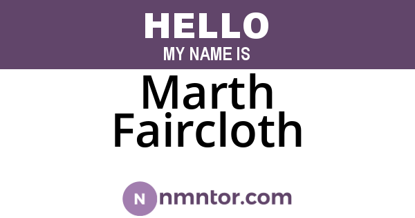 Marth Faircloth