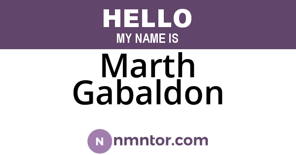 Marth Gabaldon