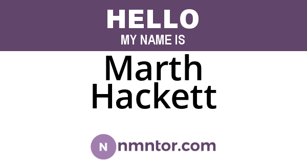 Marth Hackett