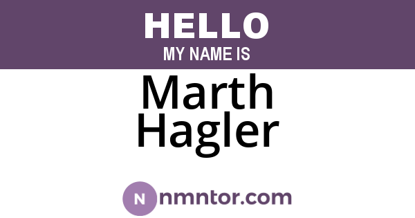 Marth Hagler
