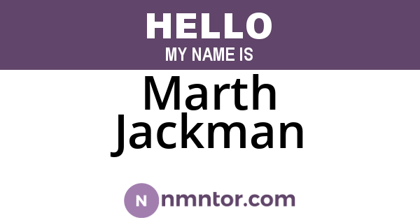 Marth Jackman