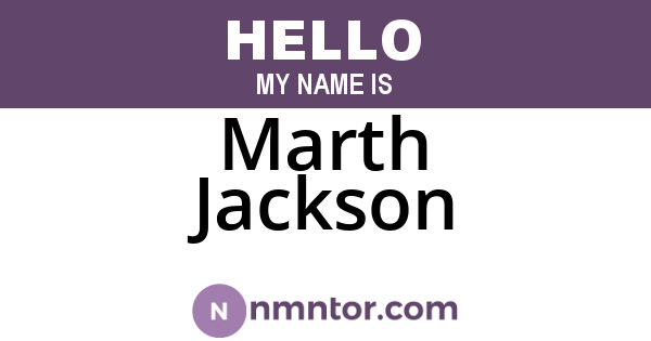 Marth Jackson