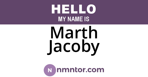 Marth Jacoby