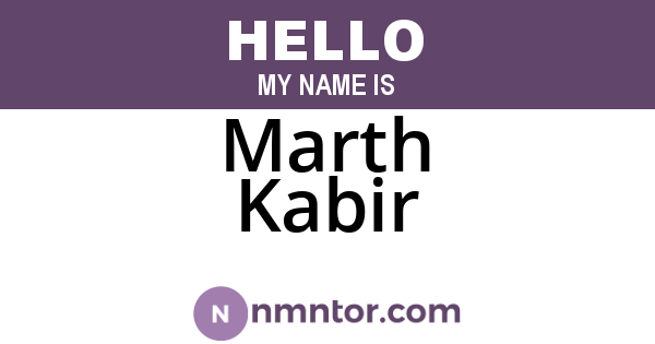 Marth Kabir