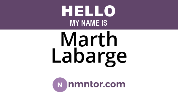 Marth Labarge