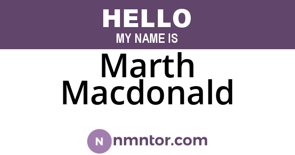 Marth Macdonald