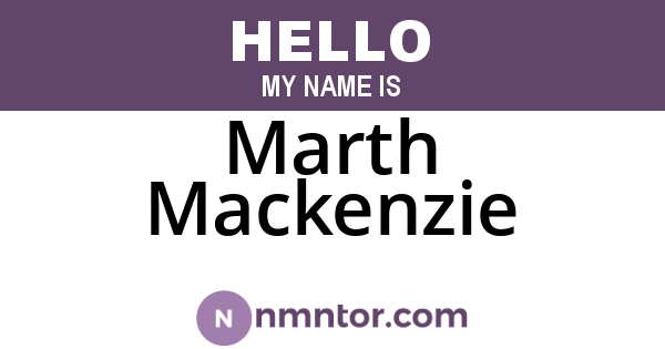 Marth Mackenzie