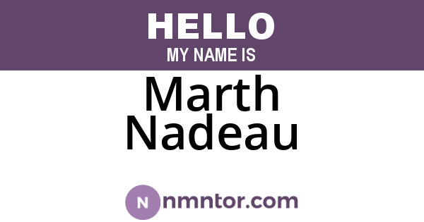 Marth Nadeau