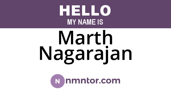 Marth Nagarajan
