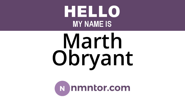Marth Obryant