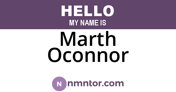 Marth Oconnor