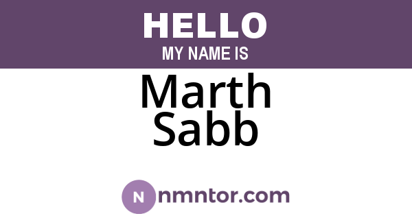 Marth Sabb