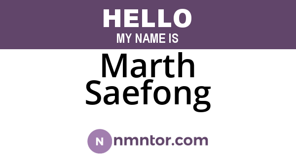 Marth Saefong